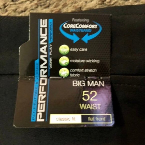 Roundtree Yorke Performance Shorts Big Man 52 Waist NEW Black - Picture 3 of 9